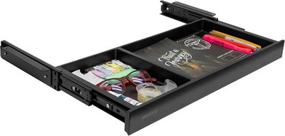 Mount-It Under Desk Drawer Organizer W/ 2 Compartments Shallow Low-Profile