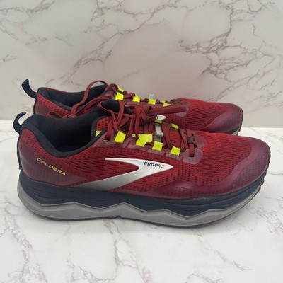 Brooks Caldera 5 Mens 12 Trail Running Shoes Red Black Yellow 1103541D631