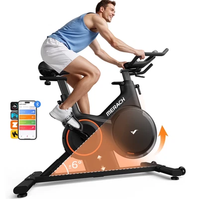 MERACH S28 Heimtrainer Fahrrad mit Magnetischem Widerstand, LED-Monitor, App