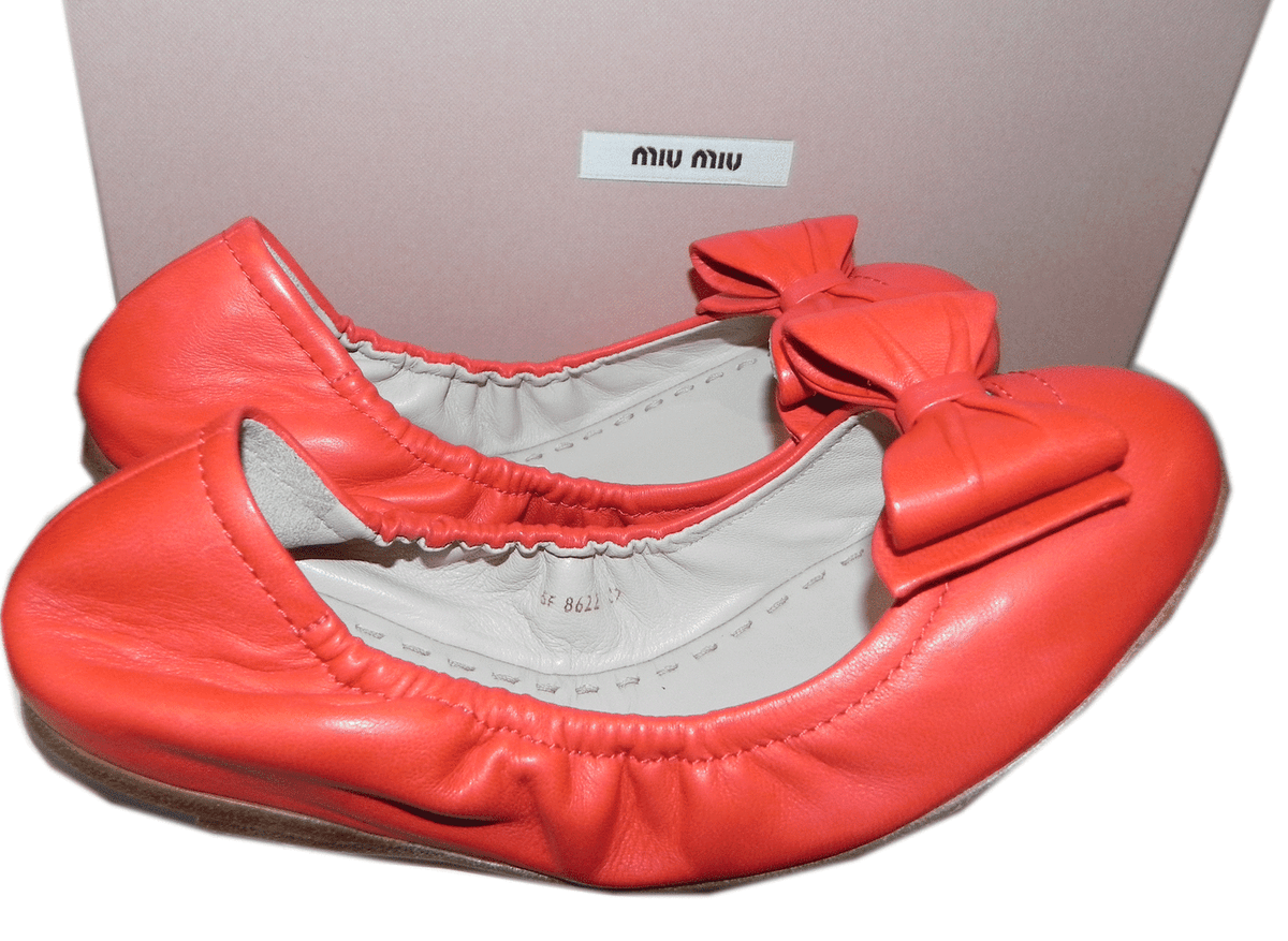 靴 MIU MIU Vinyl Ballet Flats 37 1/2 Miu Miu: Women's Ballerina Shoe (Water Lily) | DSMNY E-SHOP