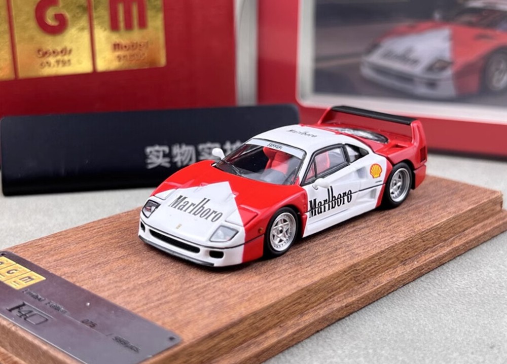 PGM 1:64 Red F40 Racing Sports Model Diecast Metal Car