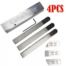 Premium 4 Piece Steel Guitar Nut Files and Fret Crowning Slot Filing Tool Set