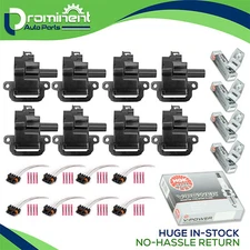 8 lgnition Coil + 8 NGK Spark Plug + 8 Connector for Chevrolet Pontiac Cadillac