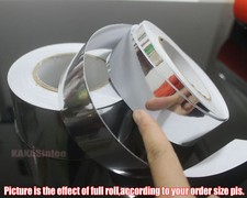 30mm Wide Adhesive Car Glossy Silver Mirror Chrome Vinyl Tape Wrap Sticker - CB