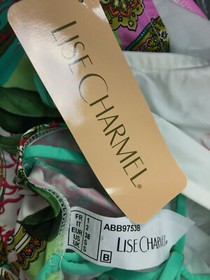 $288 Lise Charmel Women's White Seduction Halter One-Piece Swimsuit Size Small