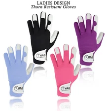 Ladies Girl Women Leather Gardening Gloves Thorn Proof Resist Garden work glove