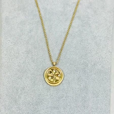 J. Crew Necklace Pendant Four Leaf Clover Gold Tone 30" Luck St Patricks J6755