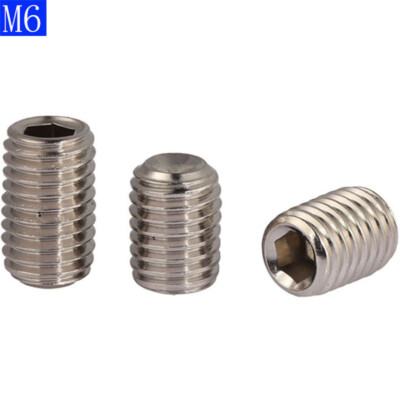 M6 304 Stainless Steel Hex Socket Set Screws with Cup Point Grub Screw DIN916
