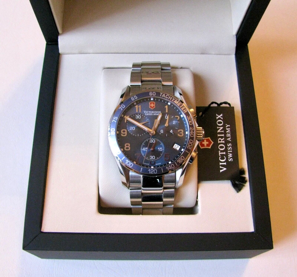 RELOJ HOMBRE VICTORINOX EJÉRCITO SUIZO 101005489 CLÁSICO CRONÓGRAFO ESFERA AZUL SSS Foto 4 de 4