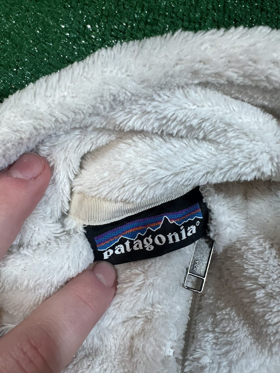 Patagonia Womens Size Small Quarter Zip Fleece Cream White Jacket