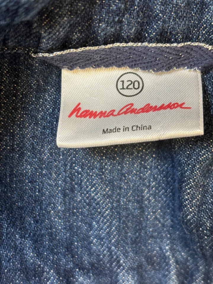 Chaqueta vaquera bordada Hanna Andersson azul medio lavado niña talla 120 Foto 4 de 4