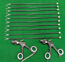 10pc Laparoscopic Monopolar Grasper Insert 5mmx330mm with 2pc Handle Reusable