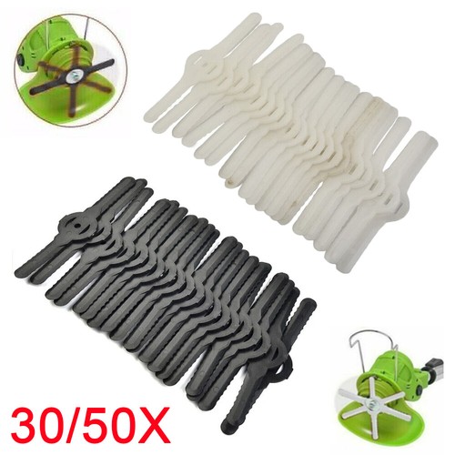 30/50Pcs Plastic Cutter Blades For Electric Cordless Grass Trimmer Strimmer - Picture 2 of 8