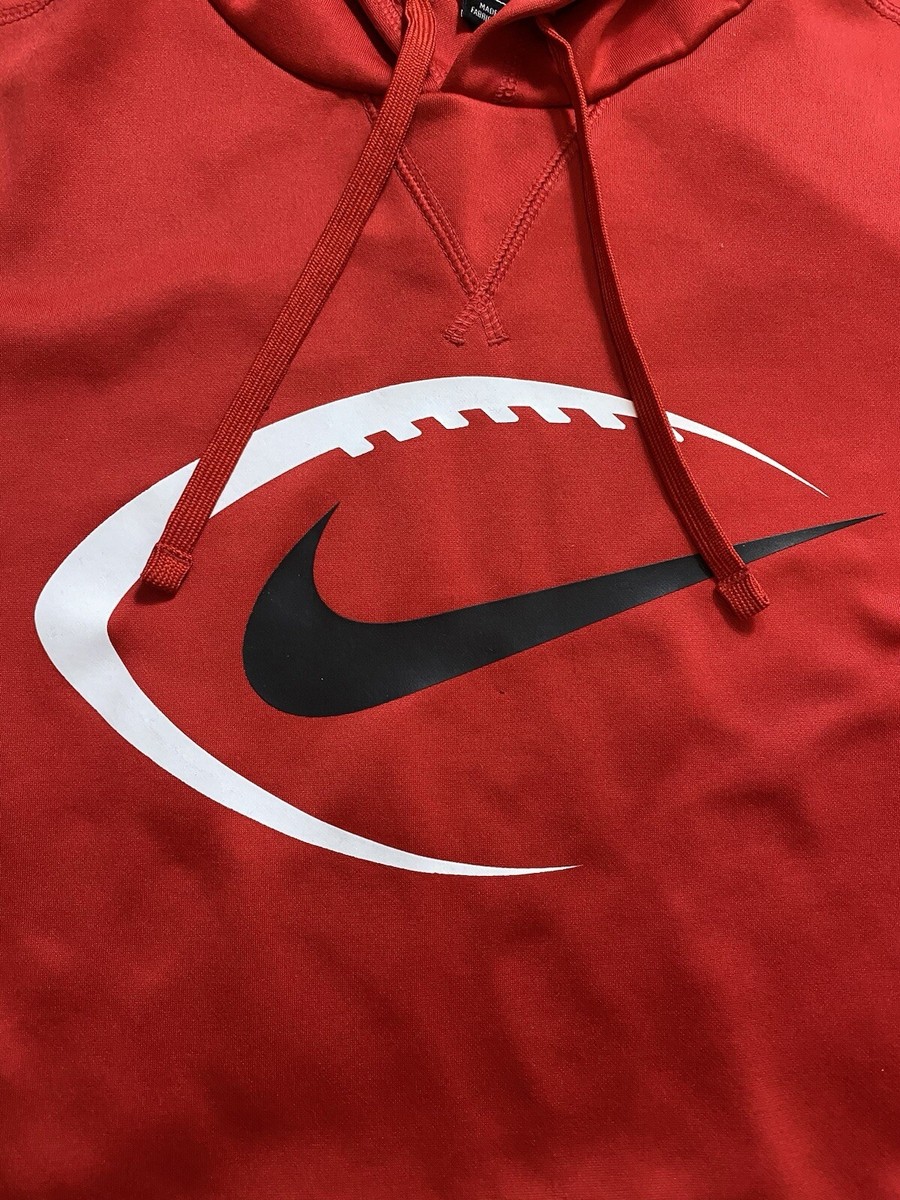 red nike football hoodie