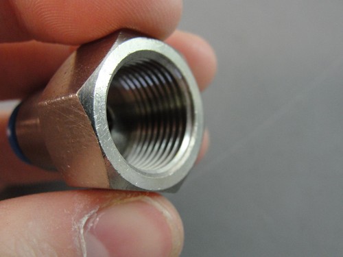 FESTO HYDRAULIC PNEUMATIC AUTOMATION STAINLESS PUSH IN FITTING 5/8" ID 8mm TUBE - Picture 3 of 4
