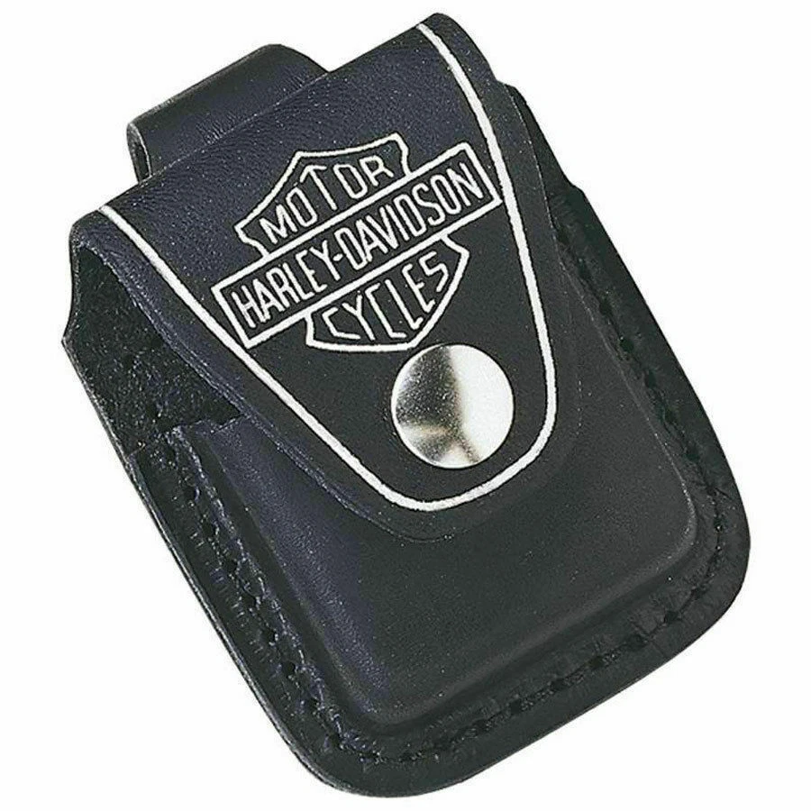 ETUI CEINTURE ZIPPO - NEUF CUIR NOIR ( pour Briquet à Essence ) HARLEY DAVIDSON