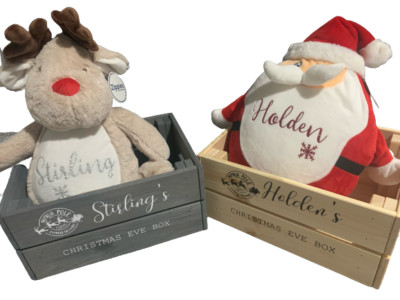 Personalisierte Heiligabend Box / Kiste - Nordpol Express Lieferung, Weihnachtsteddy