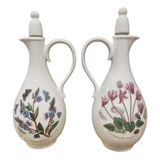 Portmeirion Botanic Garden 2 Oil & Vinegar Cruets Pitchers Cylamen Speedwell NEW