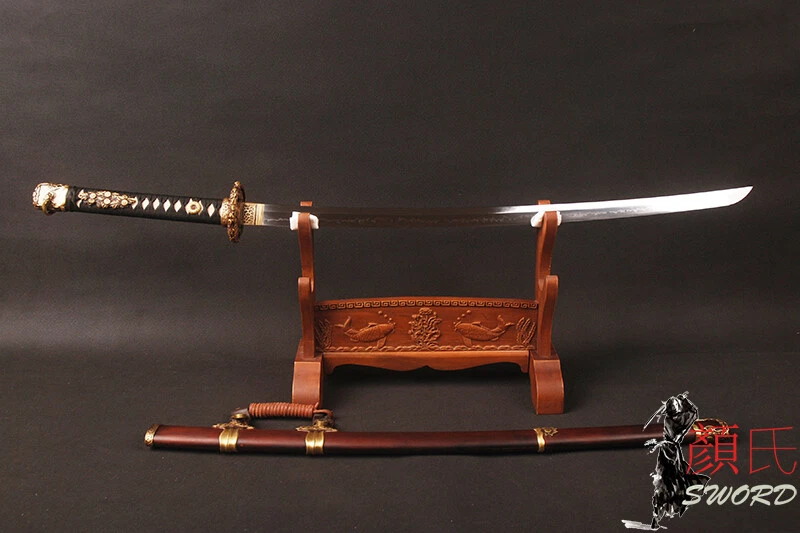 Hand Polished Japanese Tachi Samurai Sword Clay Hardened 1095 Carbon Steel Sharp - Image 3 of 4