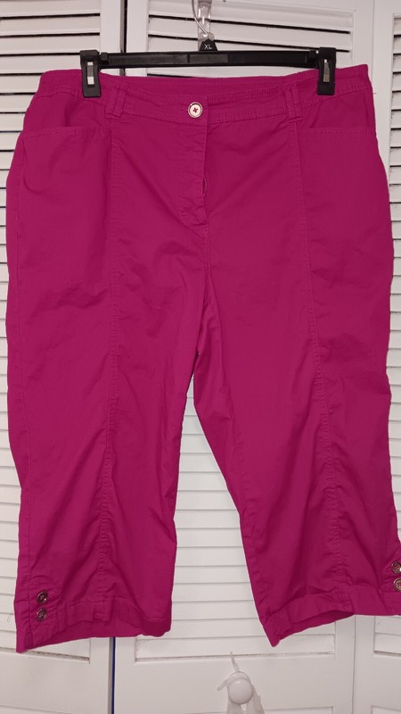 JM Collection Women Plus Size Pants 18w Skimmers Capri Pink
