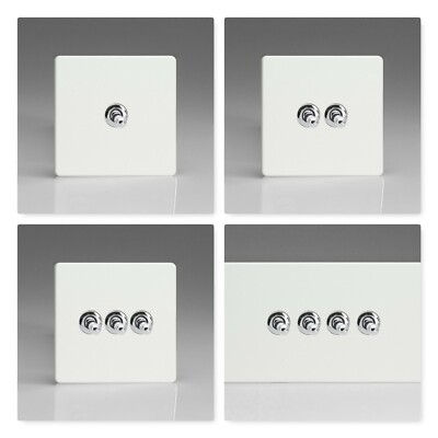 Varilight schraubenloser Premium weiß Kunststoff 10A 2-Wege Kippschalter Dolly Lichtschalter