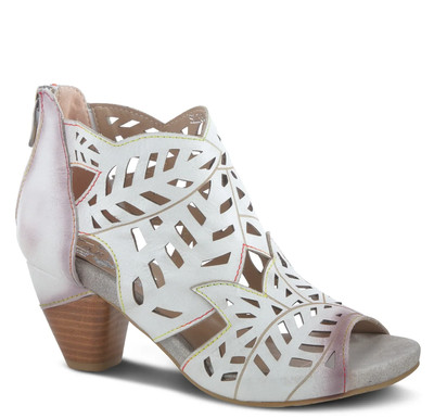 L'Artiste Women's Icon Sandals Off White EU 40 / US 9 Cut Out Zipper Heels NEW