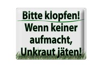Blechschild Spruch 40X30 Cm Keiner Aufmacht Unkraut JäTen Deko Schild
