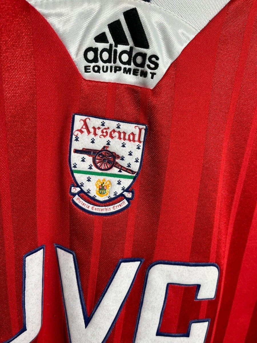 Authentic 1992-1994 Arsenal Home Football Shirt JVC Adidas Red