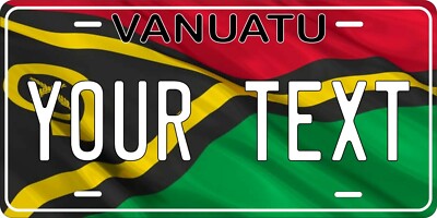 Vanuatu  Flag Wave License Plate Personalized Car Auto Bike Motorcycle Custom