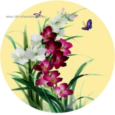 Chinese 100% real natural silk thread,su hand embroidery kits:orchis butterflies