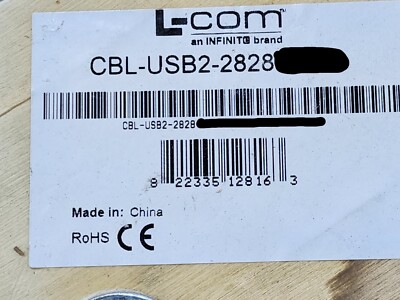 L-com CBL-USB2-2828 28/2C+28/2C Bulk Shielded USB 2.0 Compliant Cable Black/50ft