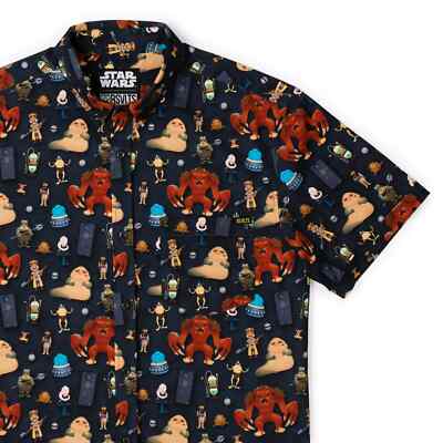 RSVLTS Exclusive Star Wars ROTJ Jabba's Palace Creatures Button Down Shirt  NEW