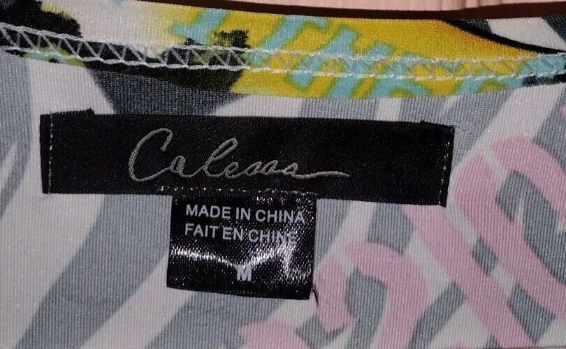Calessa Multi Color Medium Polyester Short Sleeve… - image 4