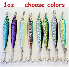 6 Pieces 1oz Mega Live Bait Metal Jigs Fishing Lures 