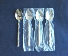 New Hampton Forge Signature BAMBOO Set of 4 Teaspoons Stainless Flatware(6 7/8")