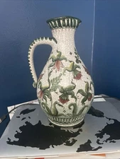 Handarbeit Pottery Pitcher Handmade in West Germany Signed