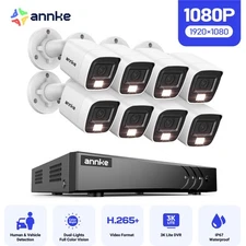 ANNKE 5MP Lite 8CH DVR 1080P CCTV Security Camera System Outdoor Human Detection