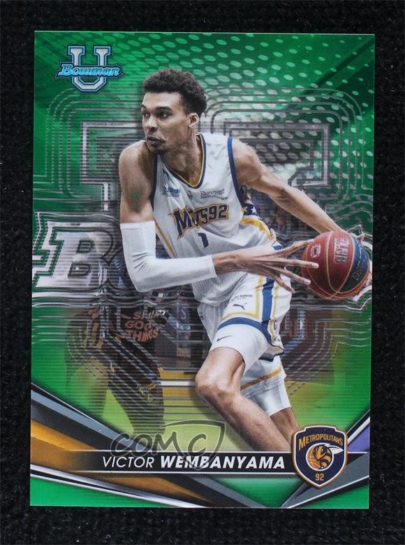 2022-23 Bowman U Best Green Refractor 98/99 Victor Wembanyama #51 uk2