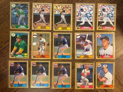 1987 Topps Baseball 63 Card Lot, McGwire, Bonds, Clark, Ryan, McGwire, Gwynn (B)
