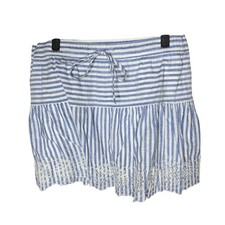 Vineyard Vines 100 Cotton Yacht Blue White Stripe Eyelet Mini Skirt Size Medium