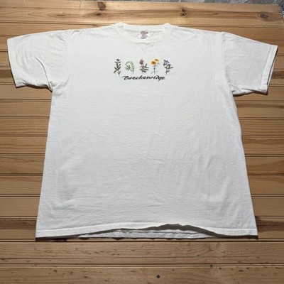 Vintage 90s Breckenridge Colorado Embroidered Wildflower Graphic T-Shirt USA XL