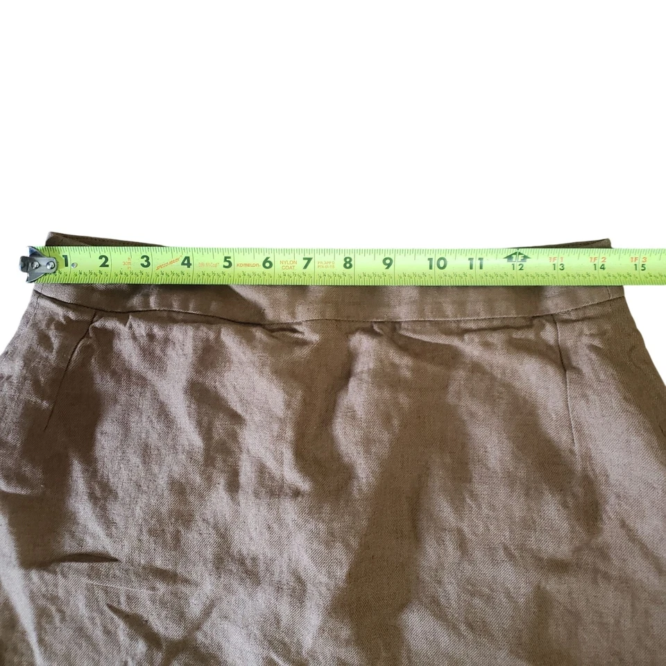 Falda Lápiz Max Mara Mujer Puro Lino Lino Hecha en Italia Volantes Western Boho Foto 4 de 4