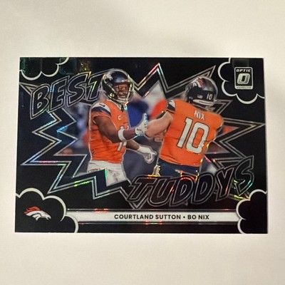 2025 Panini Donruss Optic - Bo Nix, Courtland Sutton Black Pandora Prizm 131/149