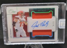 2020 Panini One Football Joe Thomas #141 /15 Patch Auto Cleveland Browns 