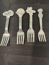 Lot Of 4-PEANUTS vintage child's fork - Snoopy Woodstock walking -1958