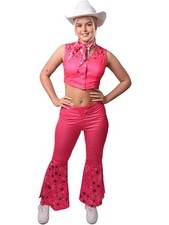 Iconic 80s Fashion Doll Pink Western Outfit Women's Costume