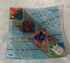 Mostar - 7" Square Fused Glass Trinket Dish Plate