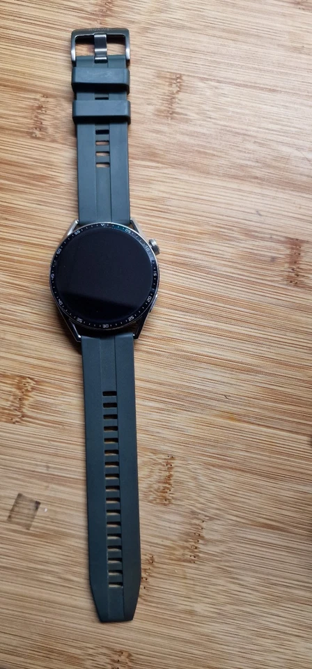 Huawei Watch GT 3 Pro 46 mm Black Titanium Case with Black Fluoroelastomer Band - Image 3 of 4