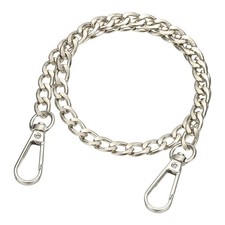 Purse Chain Strap, Metal Chain Strap Replacement for Handbag 16 Inch Silver