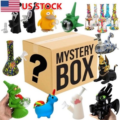 1PC Random Blind Box Hookah Silicone & Glass Smoking Water Pipe Bong with Bowl